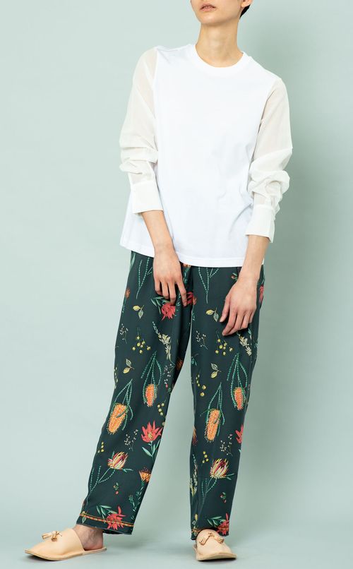 フラワープリントイージーパンツ