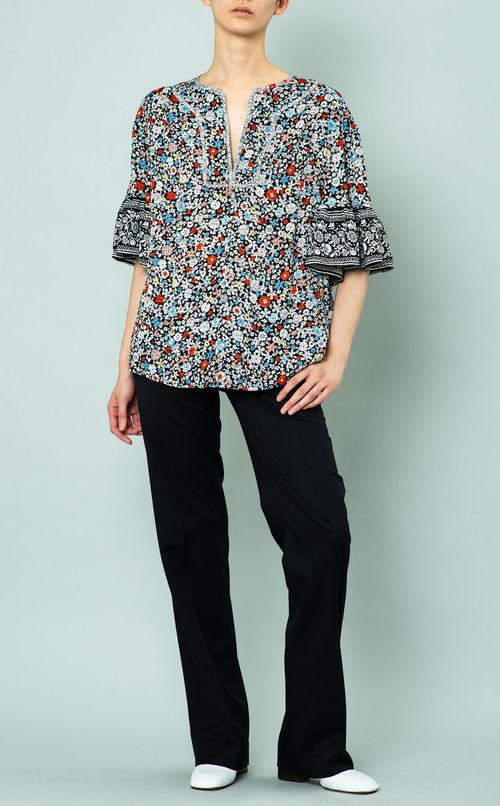 フラワープリントブラウス