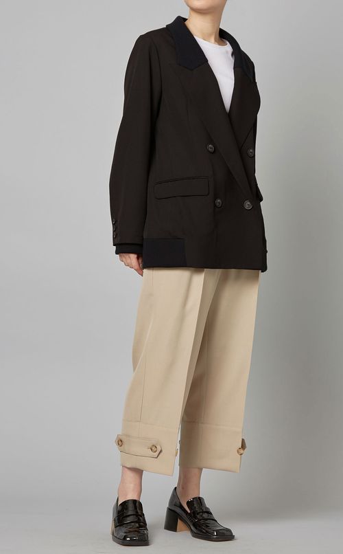 リブ使いダブルジャケット