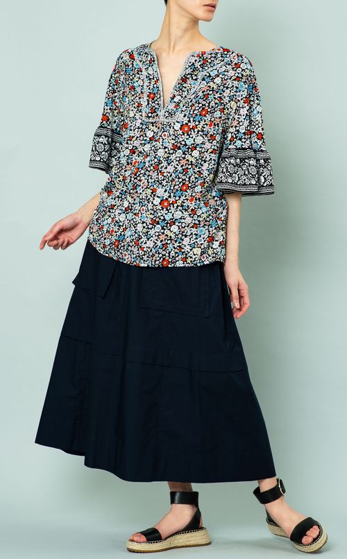 フラワープリントブラウス