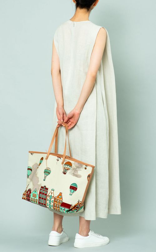 レザーハンドルトートバッグ