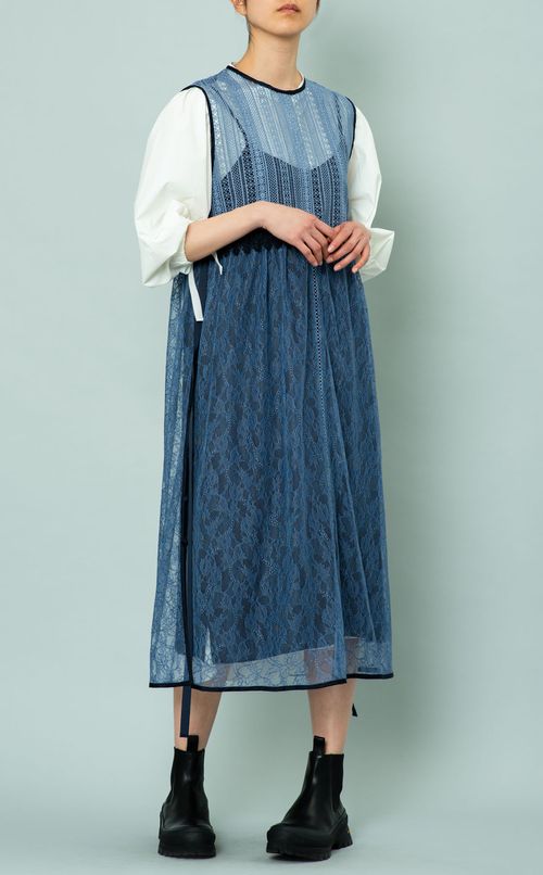 ミックスレースノースリーブワンピース