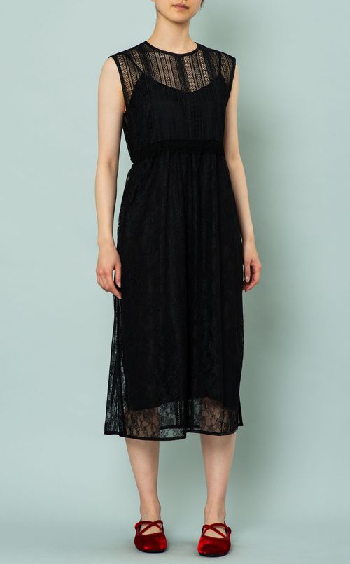 ミックスレースノースリーブワンピース