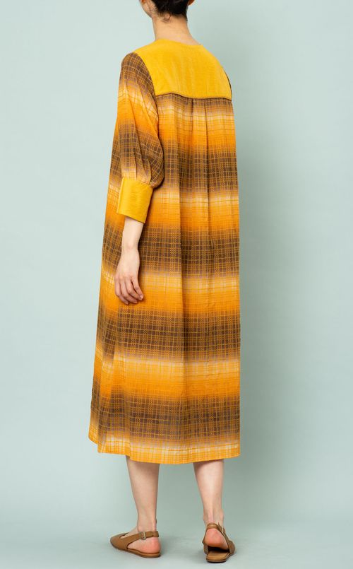 ベルト付チェックワンピース