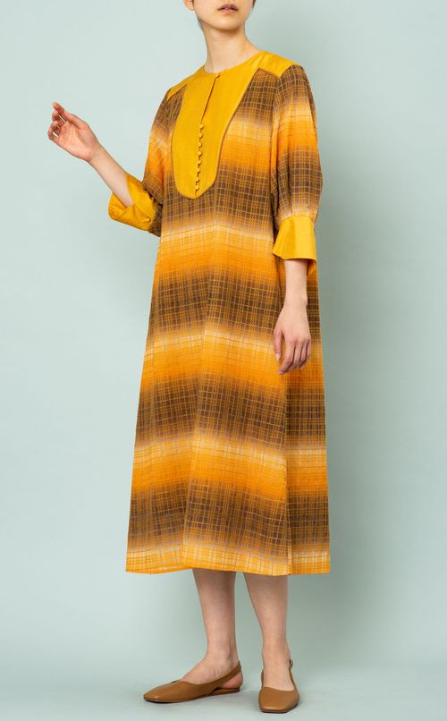 ベルト付チェックワンピース