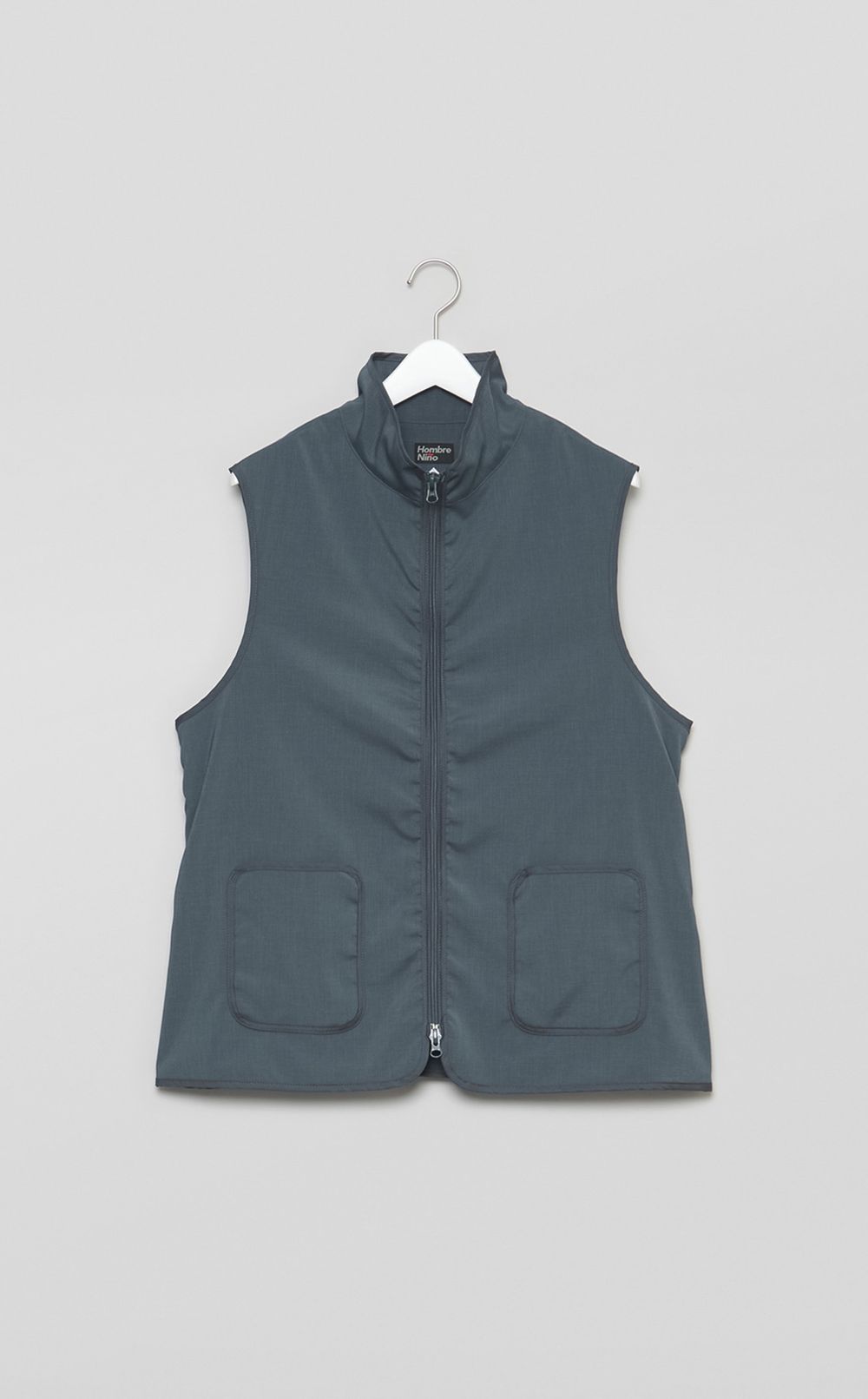 ポプリンジップアップベスト