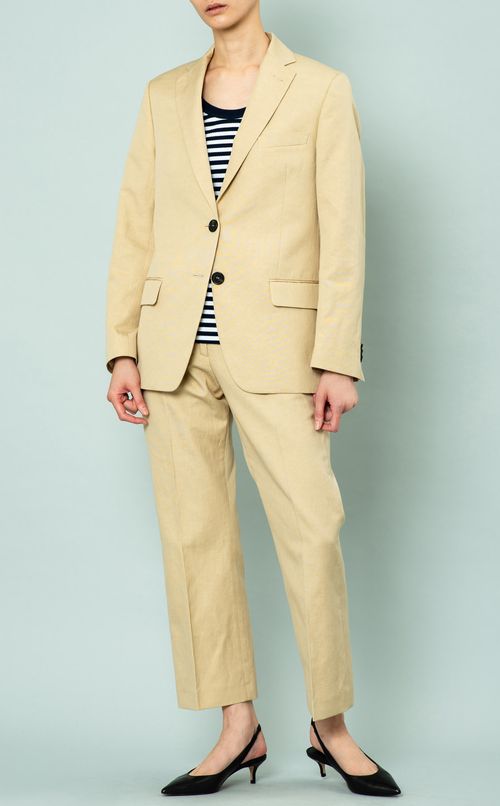 コットンリネンテーラードジャケット