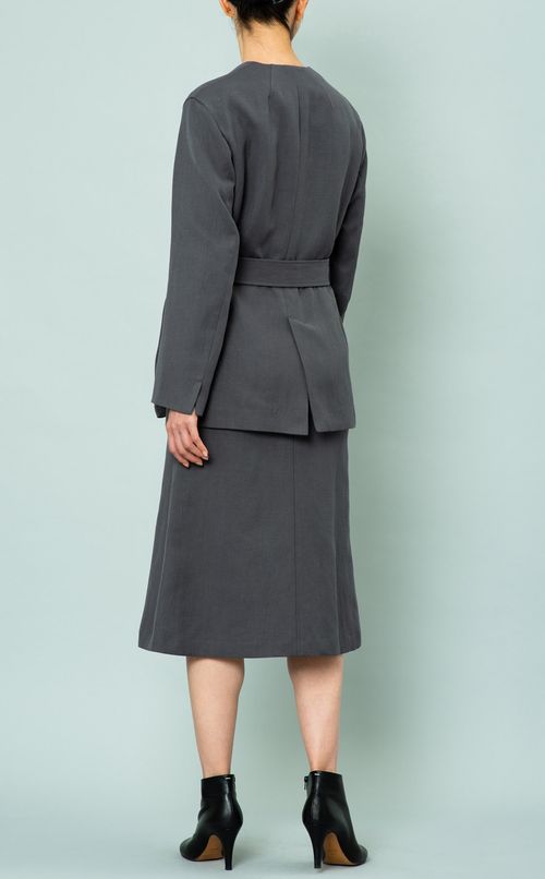 コットンリネンノーカラージャケット