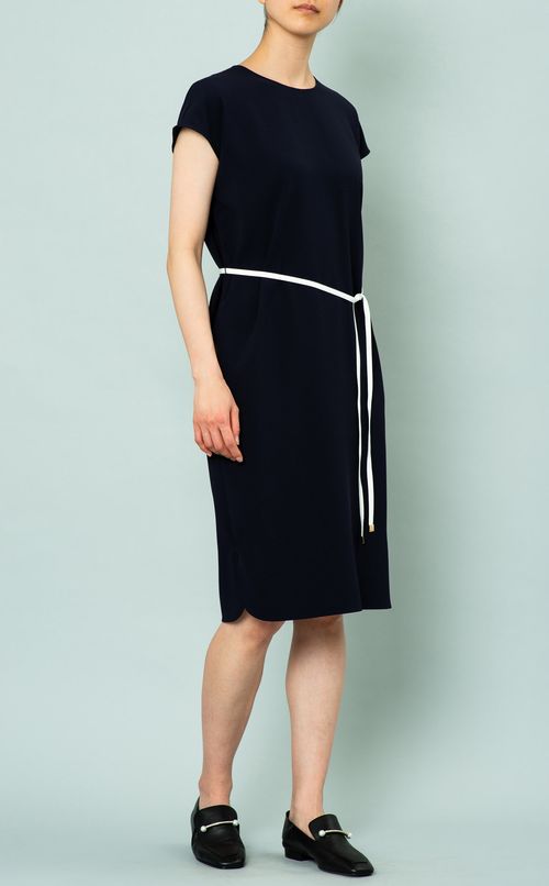 ベルト付フレンチスリーブワンピース