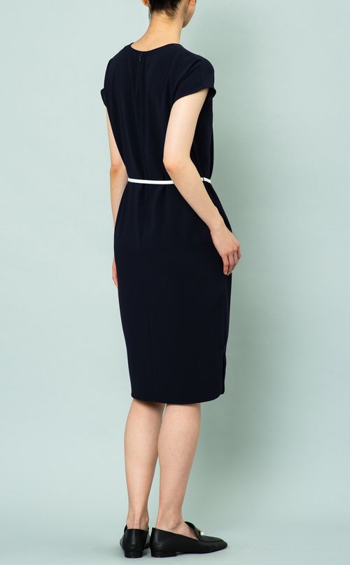 ベルト付フレンチスリーブワンピース