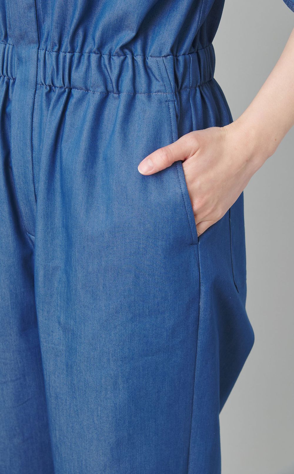 バンドカラーツイルオールインワン