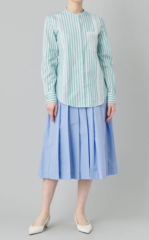 ストライプバンドカラーシャツ