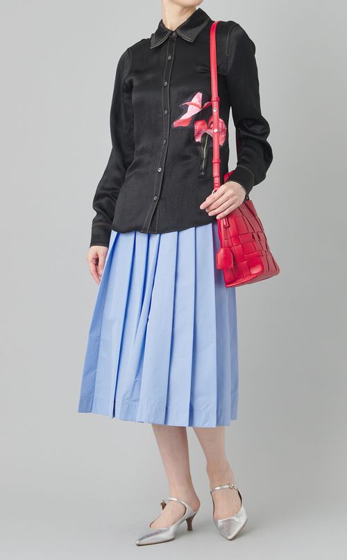 ミニモダン格子バゲットバッグ