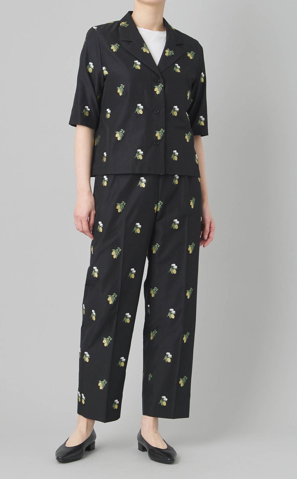 レモンジャガード開襟シャツ