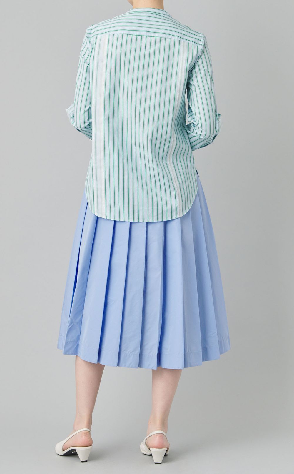 ストライプバンドカラーシャツ