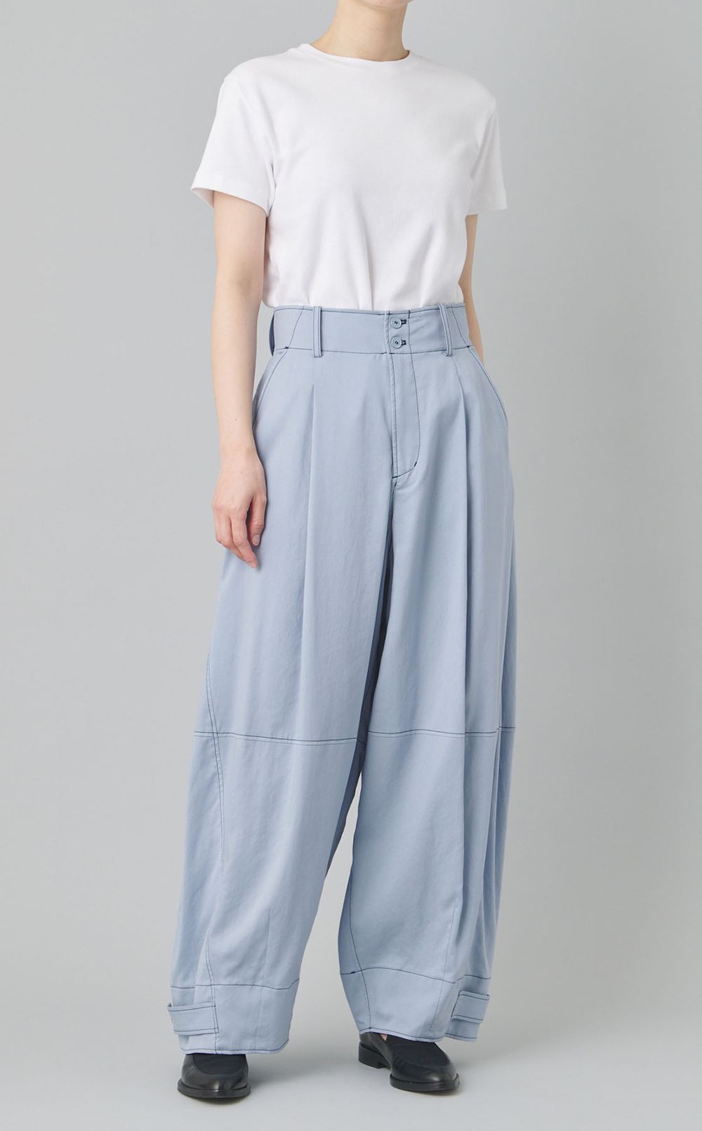 ステッチデザインバレルパンツ