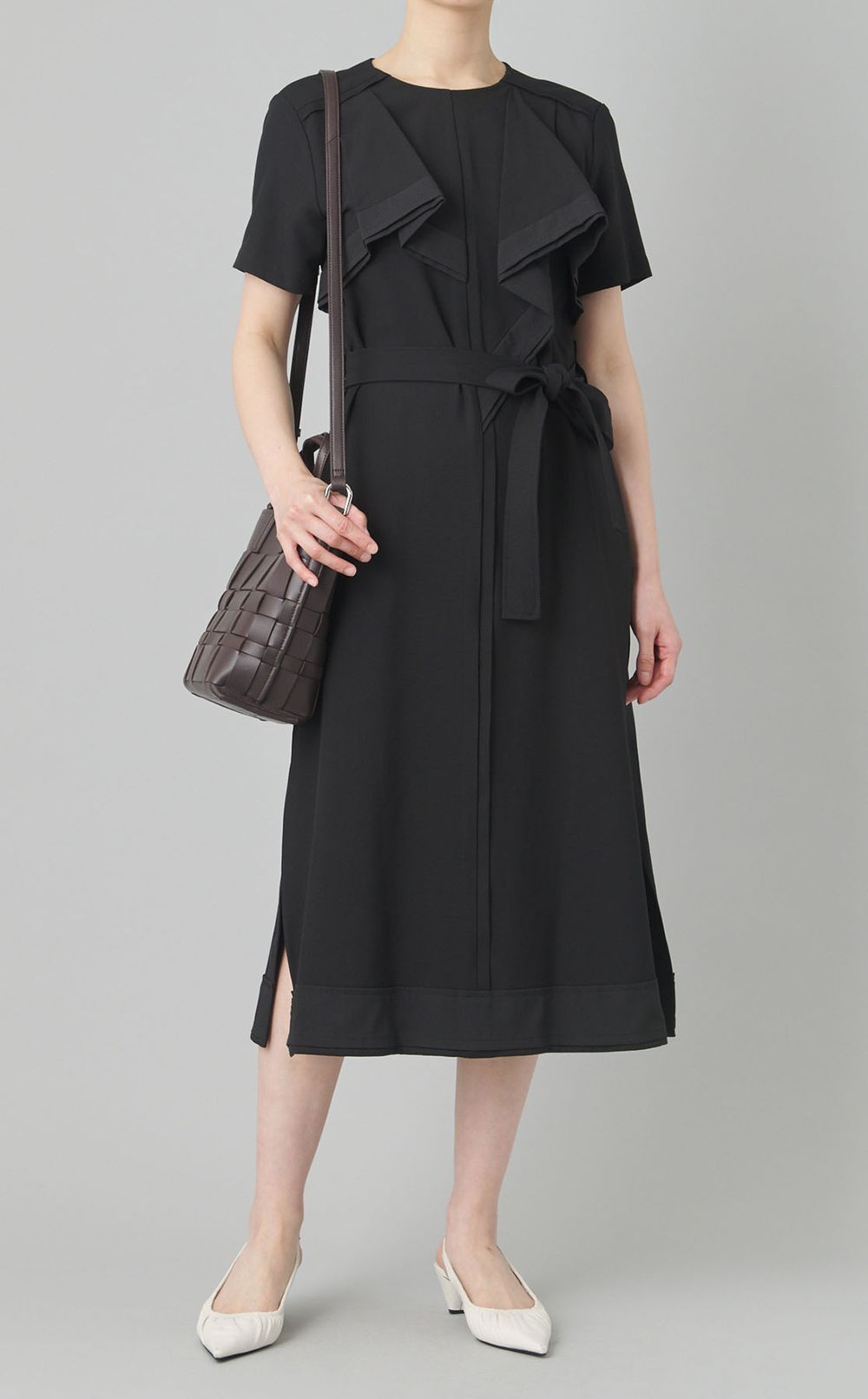 ミニモダン格子バゲットバッグ