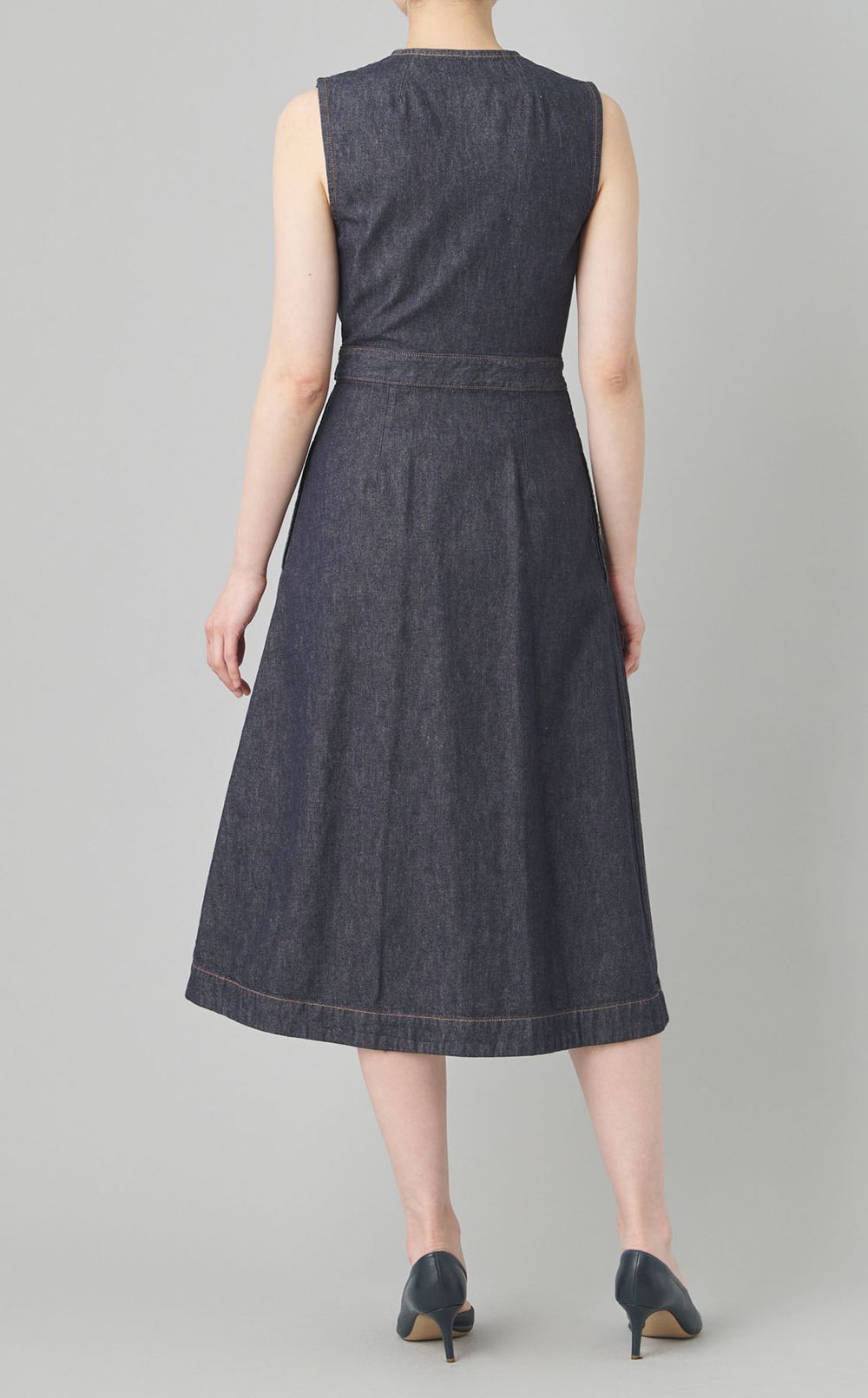 デニムカシュクールワンピース