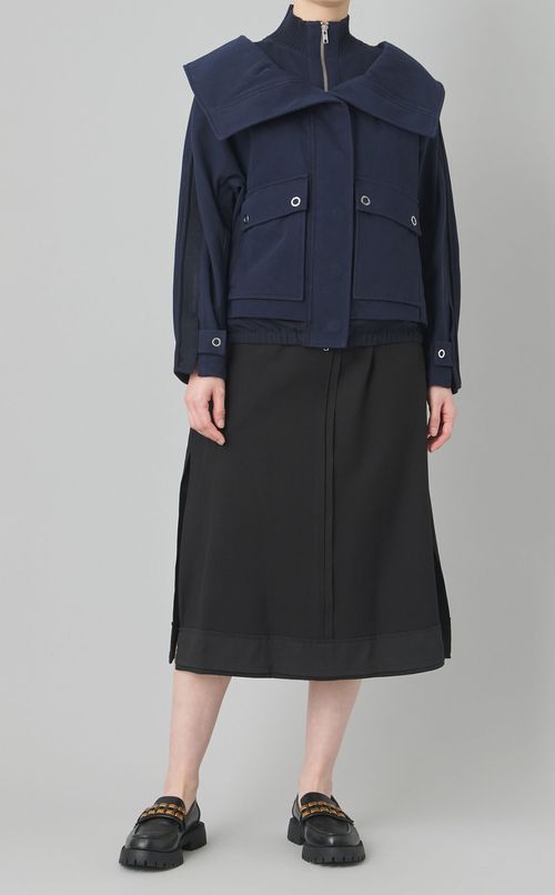 ダブルカラーコットンブルゾン