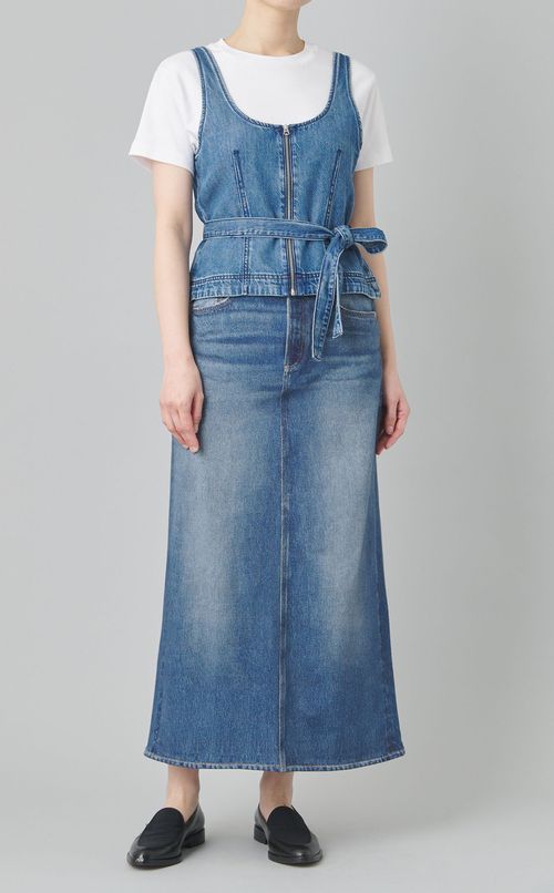 デニムプリントミディスカート