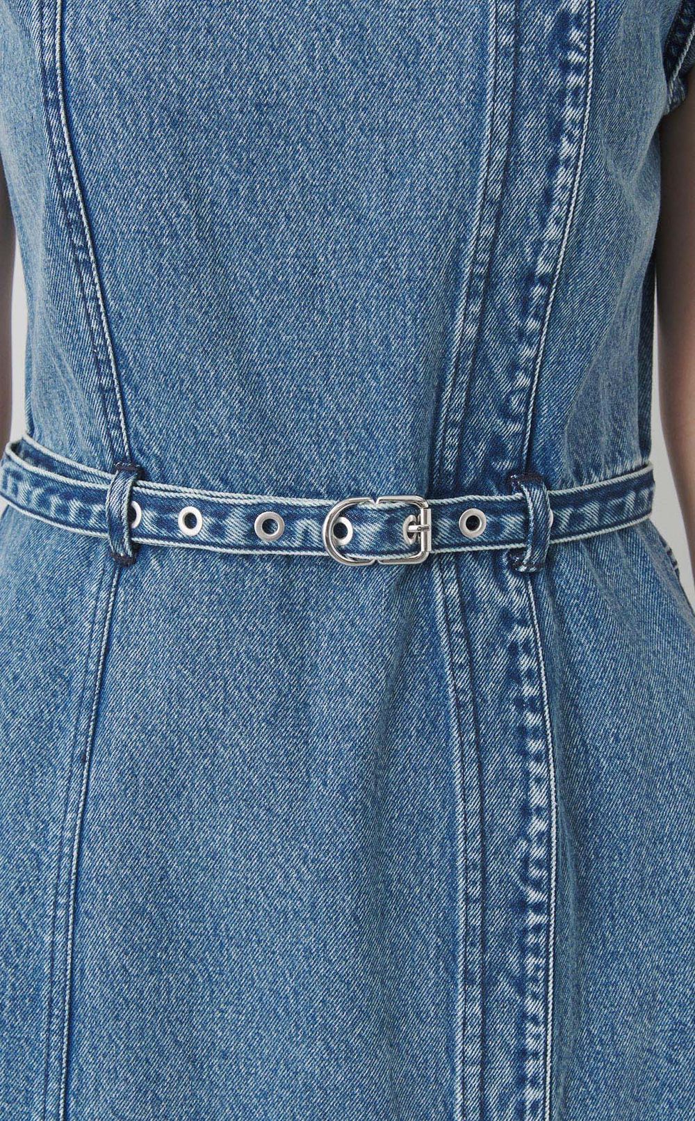 ベルテッドデニムワンピース