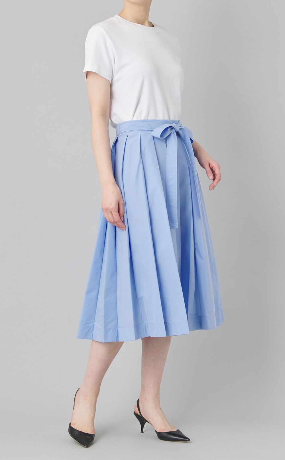 プリーツベルテッドスカート