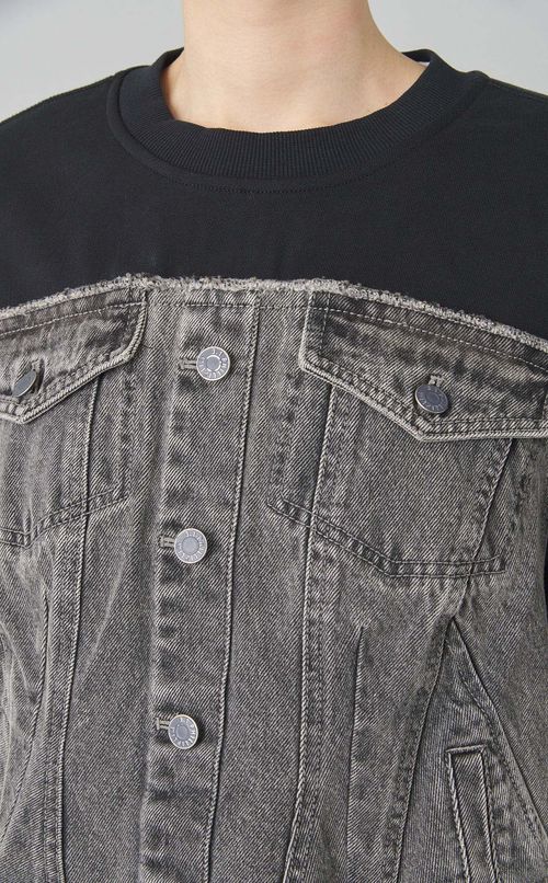 デニムコンビプルオーバー