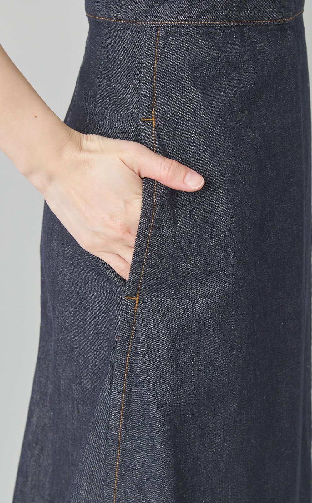 デニムカシュクールワンピース