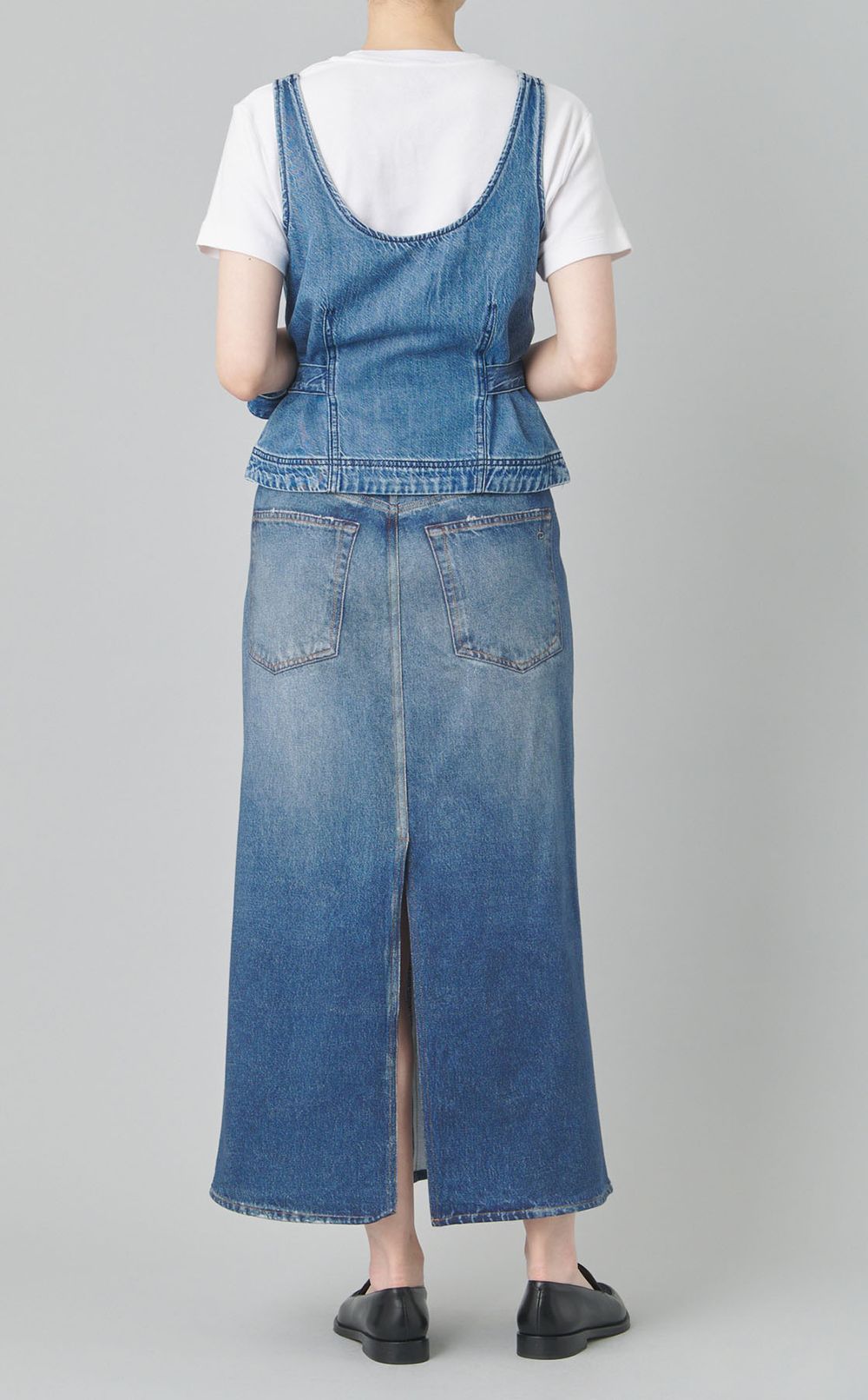 デニムプリントミディスカート