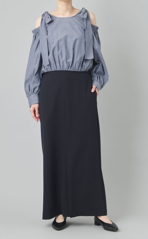 オフショルダードッキングワンピース