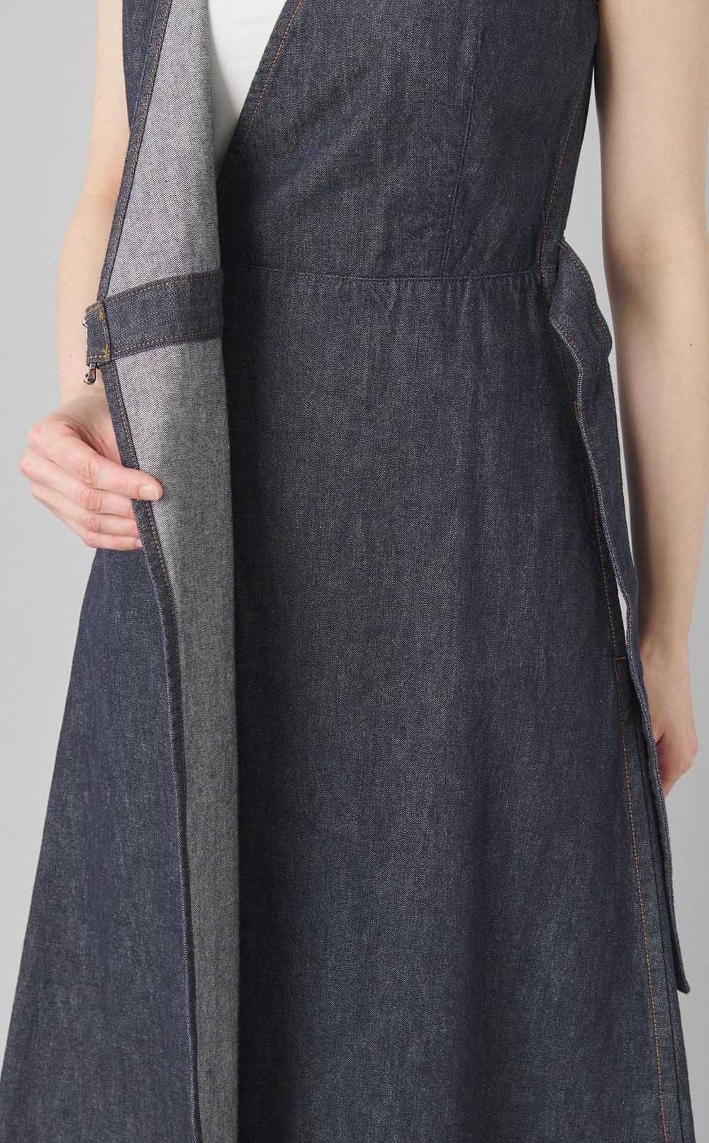 デニムカシュクールワンピース