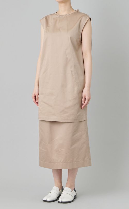 コットンツイルタックミニワンピース