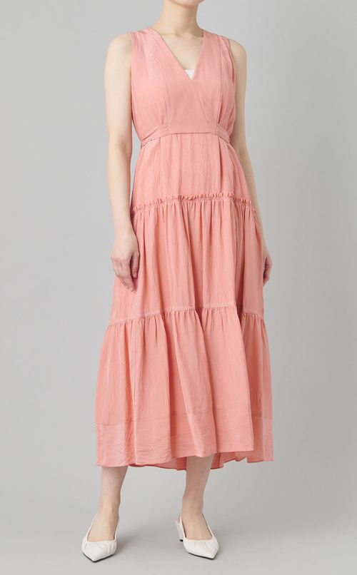 カシュクールネックベルテッドワンピース