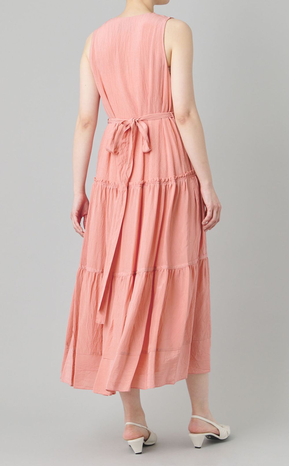 カシュクールネックベルテッドワンピース