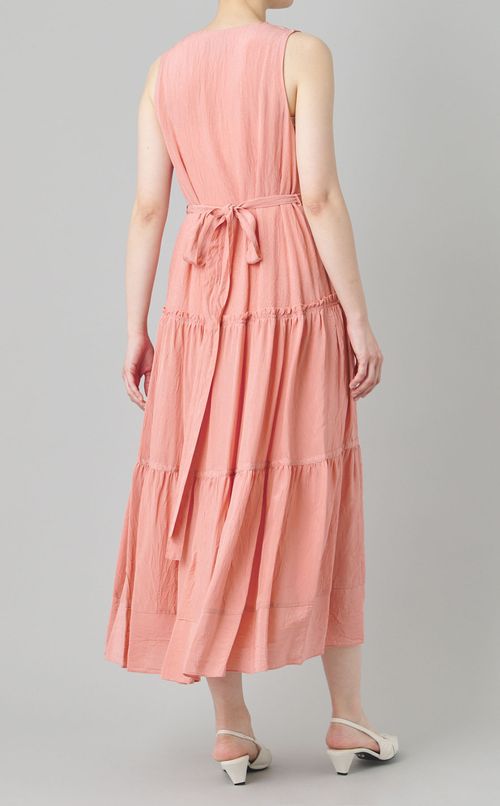 カシュクールネックベルテッドワンピース