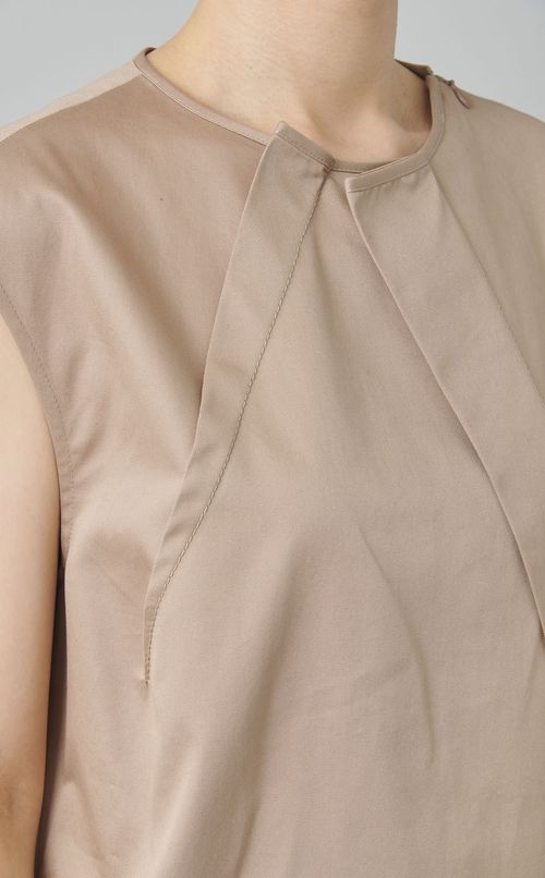 コットンツイルタックミニワンピース