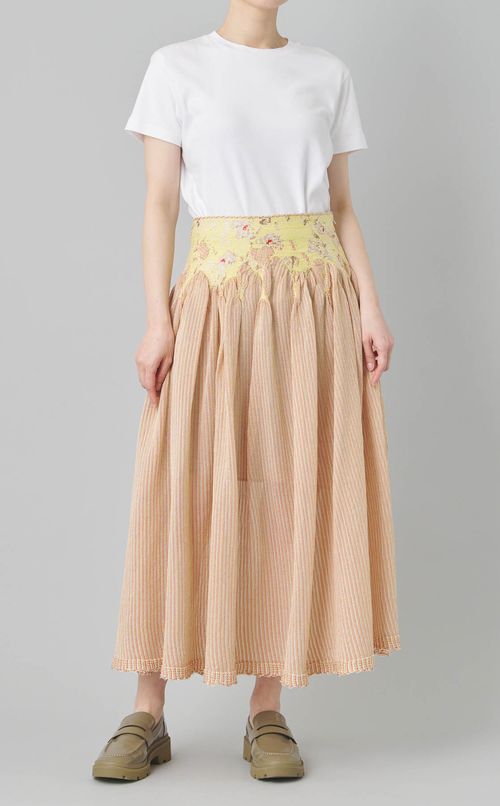 グランジフラワーニットスカート