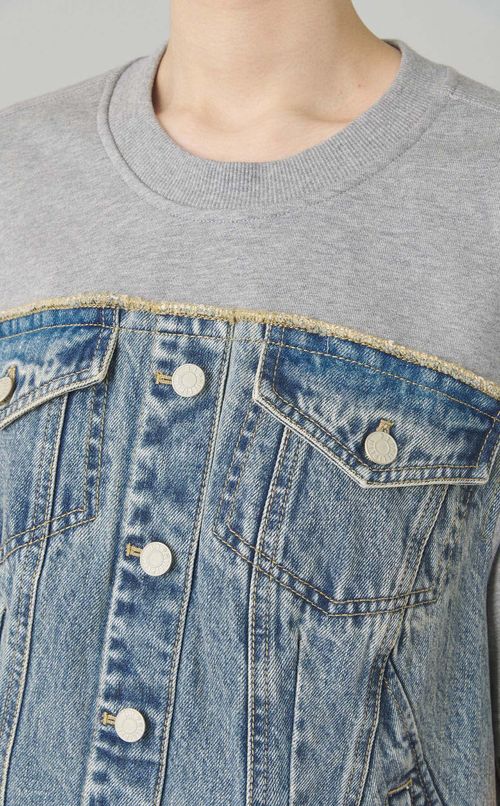 デニムコンビプルオーバー