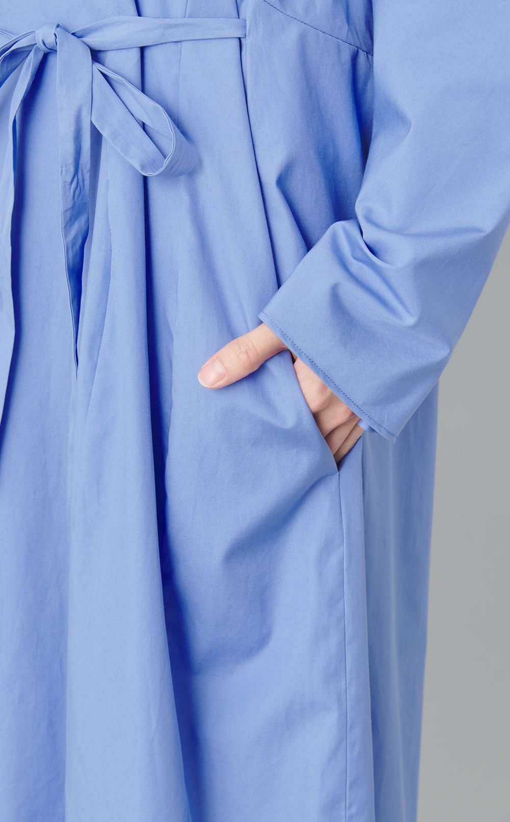 コットンポプリンベルテッドワンピース