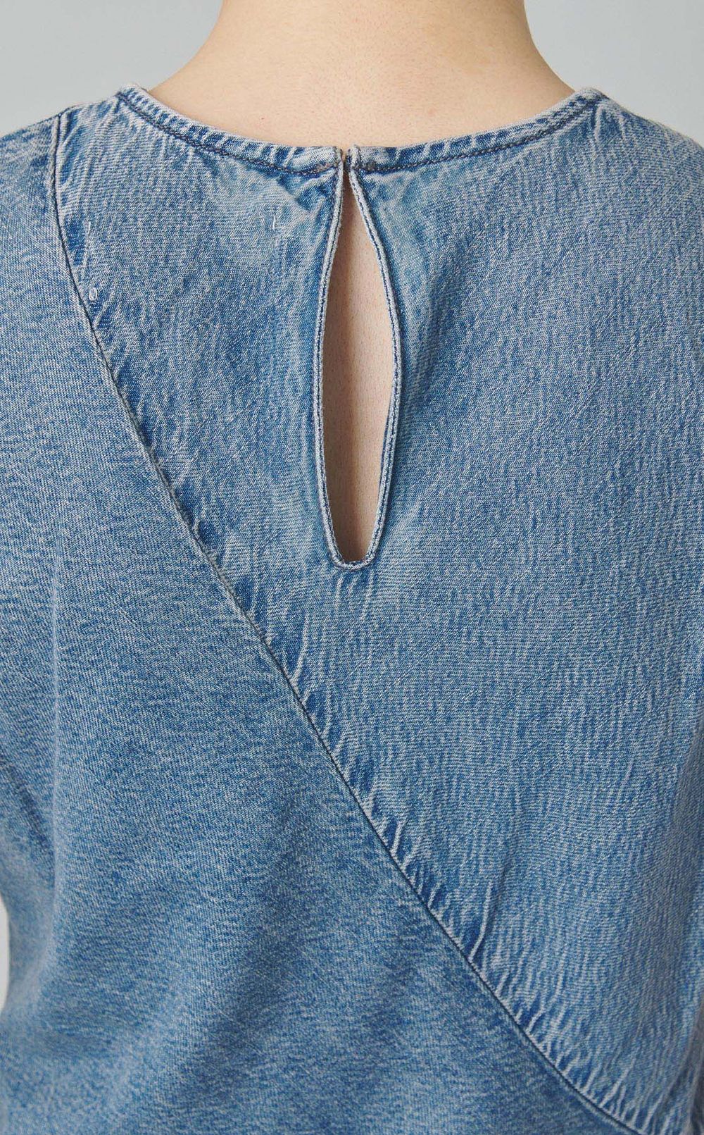 ライトデニムノースリーブワンピース