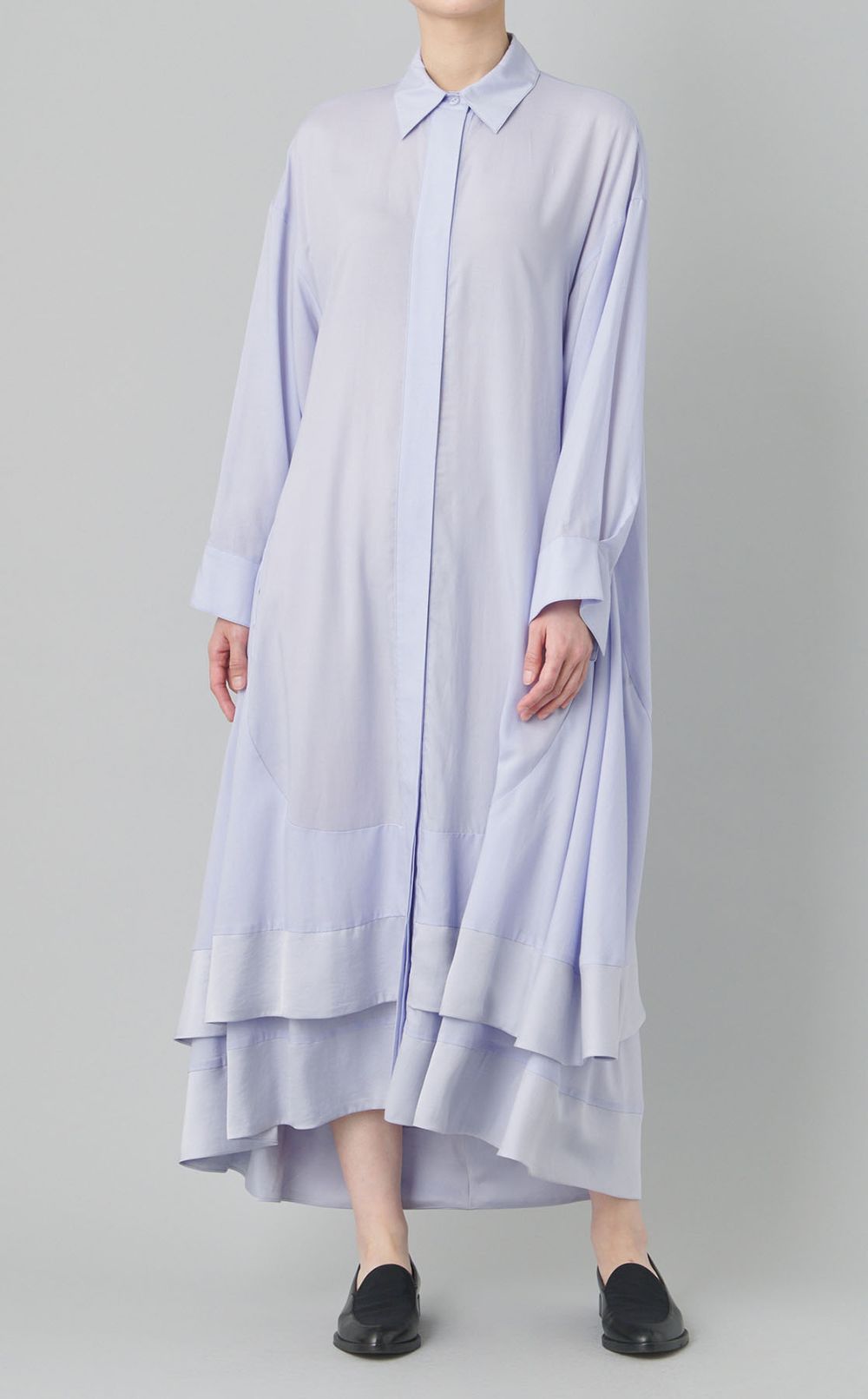 ヘムフレアシャツワンピース