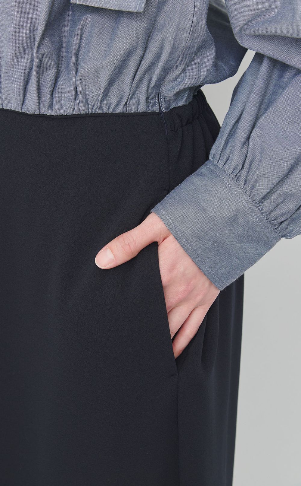 オフショルダードッキングワンピース