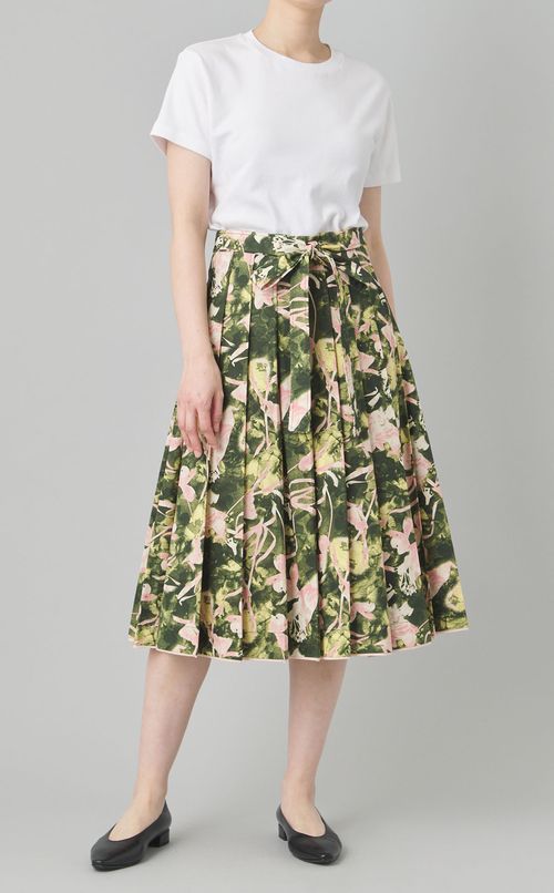 フラワープリントプリーツスカート