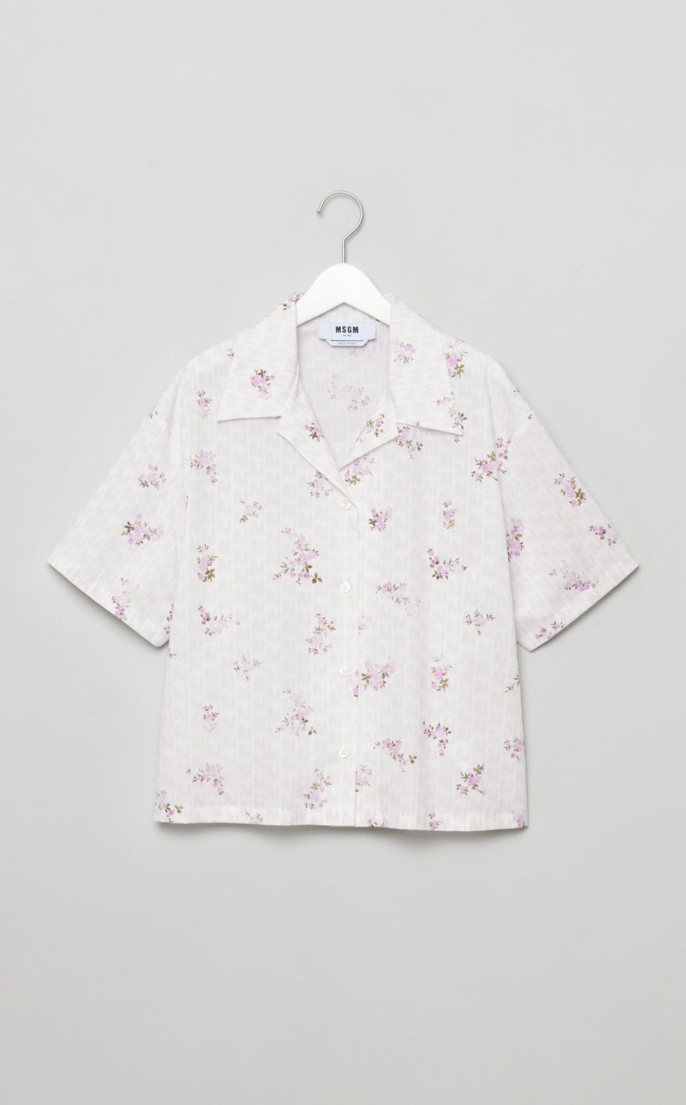 フラワーロゴプリントハーフスリーブシャツ