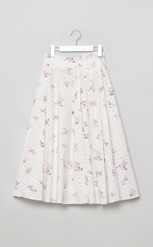 フラワーロゴプリントギャザースカート