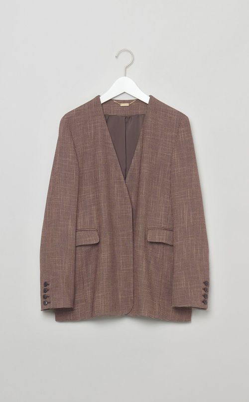 ノーカラーライトジャケット