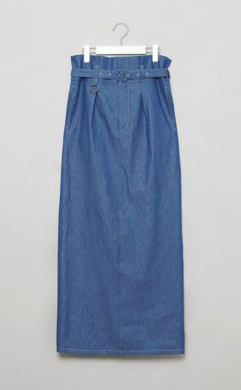 ハイウエストベルテッドロングスカート