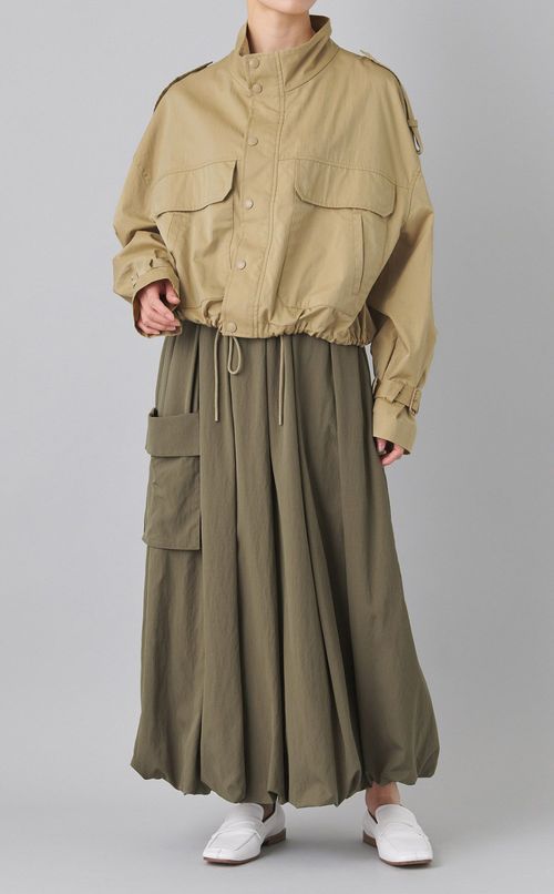 コットンナイロンスタンドカラーブルゾン