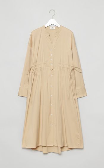 コットンナイロンシャツワンピース