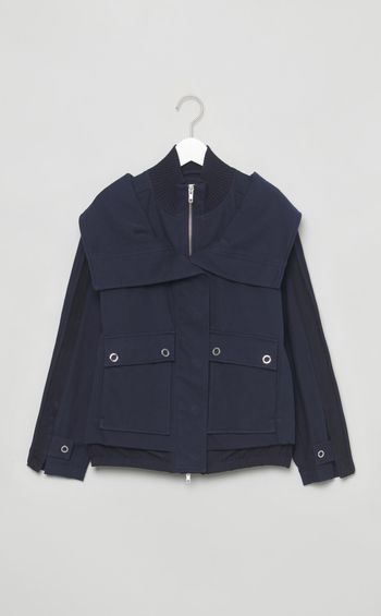 ダブルカラーコットンブルゾン